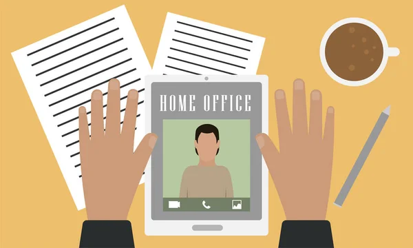 Home office ilustração — Vetor de Stock