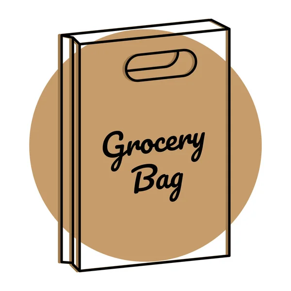 Empty grocery bag icon — Stock Vector