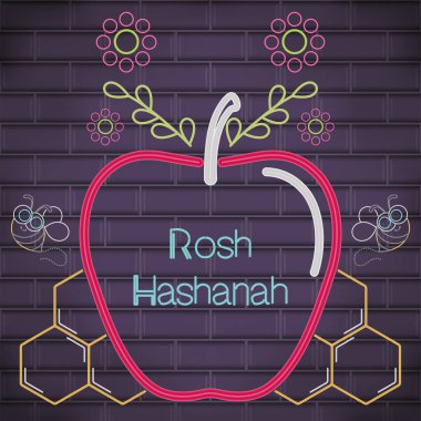 Rosh Hashanah Neon posteri