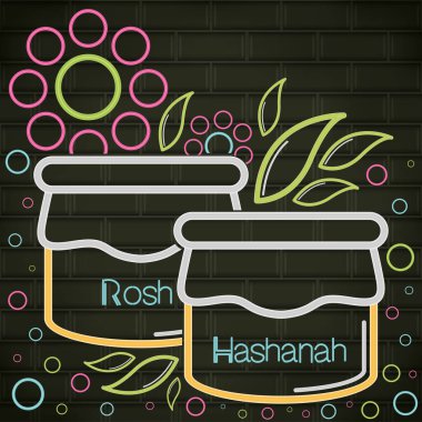 Rosh Hashanah Neon posteri