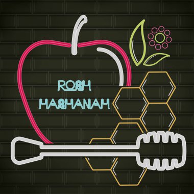 Rosh Hashanah Neon posteri