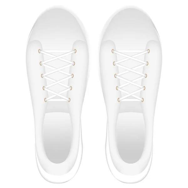 Zapatillas tenis blancas aisladas — Vector de stock