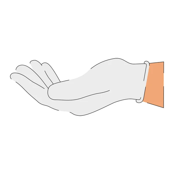 Hand with disposable gloves — Stock Vector