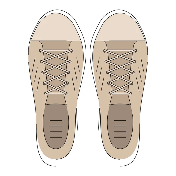 Geïsoleerde witte tennisschoenen — Stockvector