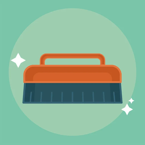 Isolée icône brosse de nettoyage — Image vectorielle