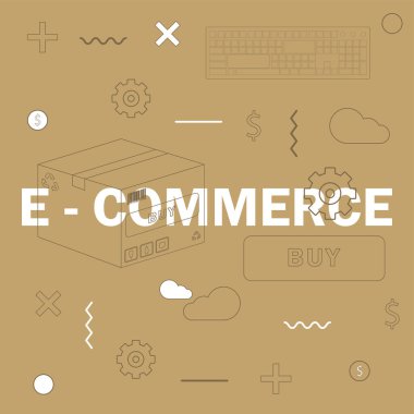 E-ticaret illüstrasyonu. İnternet meşgullüğü