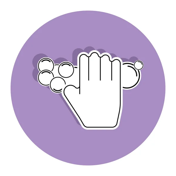 Main avec bulles de savon — Image vectorielle