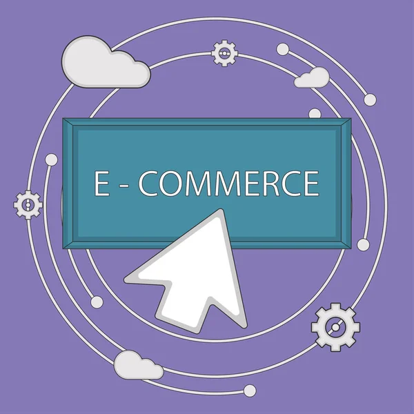 Illustration zum E-Commerce. Internetgeschäft — Stockvektor