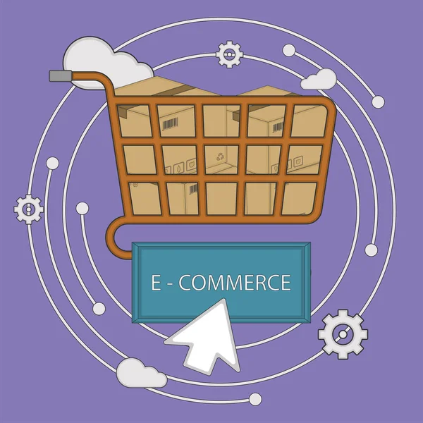 Illustration zum E-Commerce. Internetgeschäft — Stockvektor