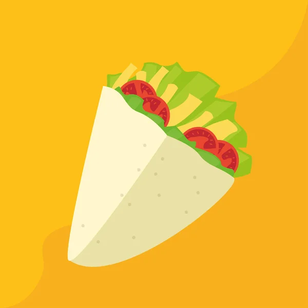 Isolée icône burrito — Image vectorielle