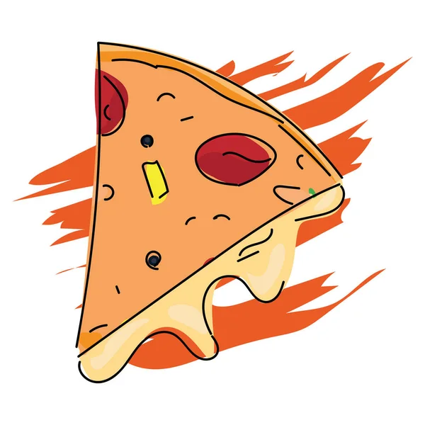 Izolált pizza szelet ikon — Stock Vector