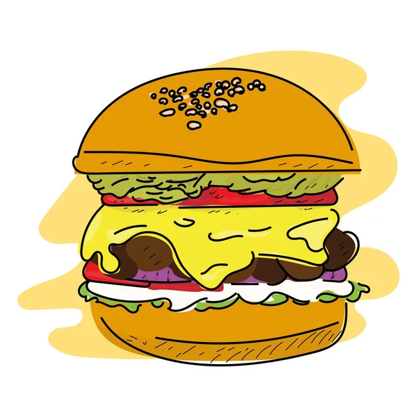 Geïsoleerde hamburger icoon — Stockvector