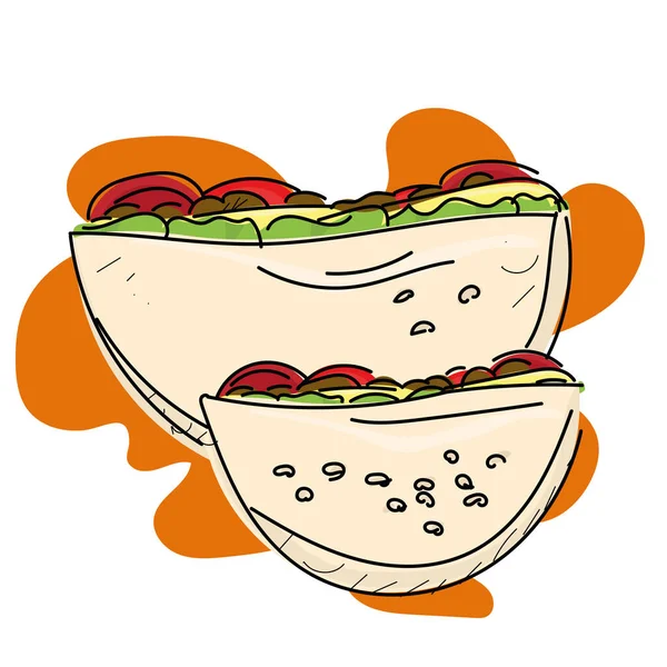 Icône taco isolée — Image vectorielle