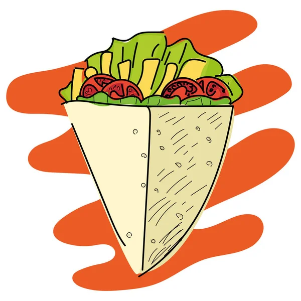 Izolowana ikona burrito — Wektor stockowy