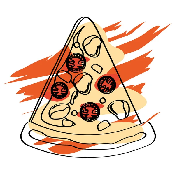 Ikona izolovaného řezu pizzy — Stockový vektor