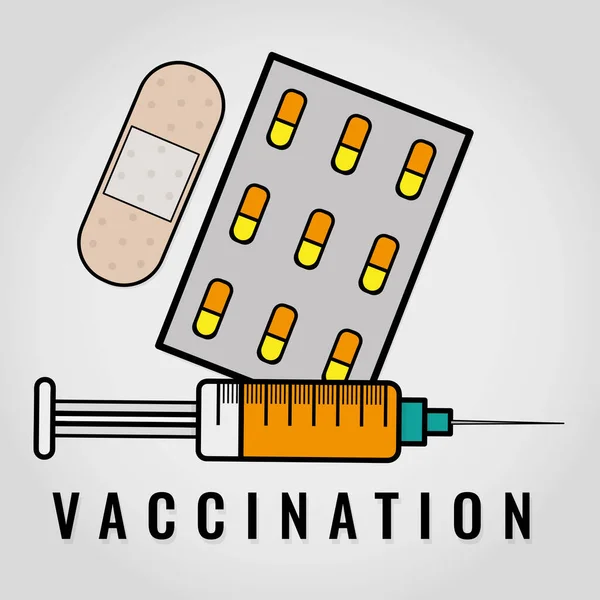 Afiche médico de vacunación — Archivo Imágenes Vectoriales