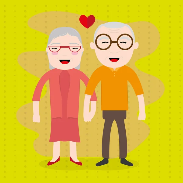 Mutlu büyükanne ve babalar günü kartı — Stok Vektör