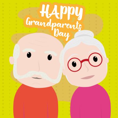 Mutlu büyükanne ve babalar günü kartı