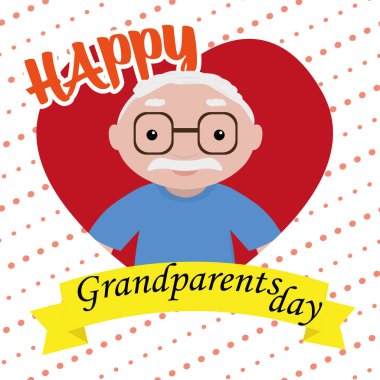 Mutlu büyükanne ve babalar günü kartı