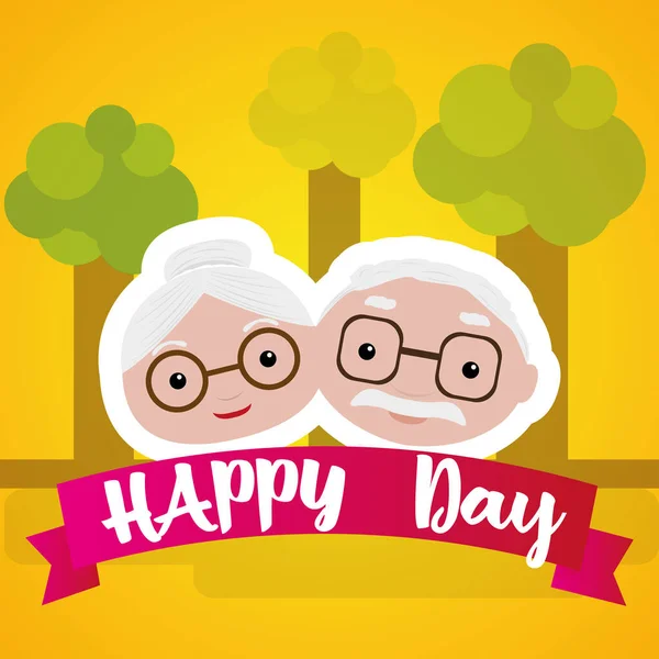 Glückliche Großeltern-Tageskarte — Stockvektor