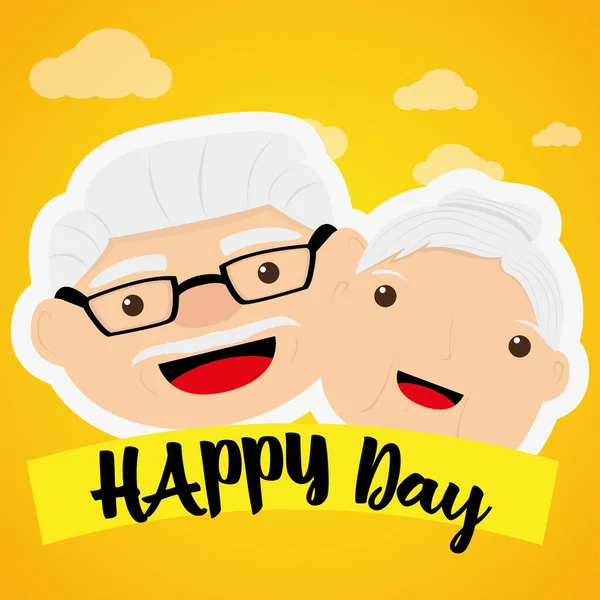 Happy gandparents day card — Stock Vector