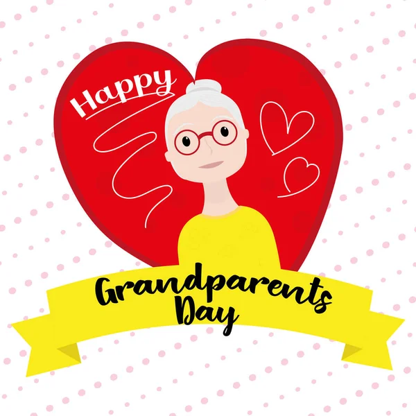 Mutlu büyükanne ve babalar günü kartı — Stok Vektör