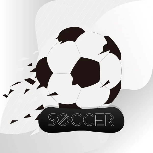 Pelota de fútbol en un póster — Vector de stock