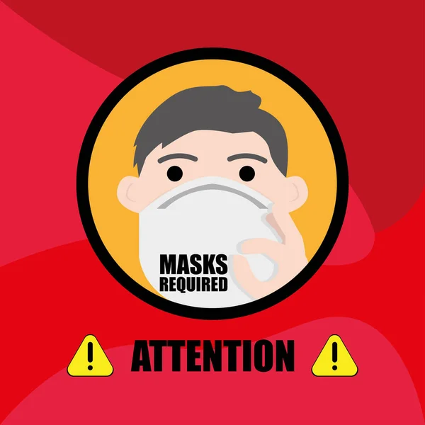 Face mask required poster — Stock Vector