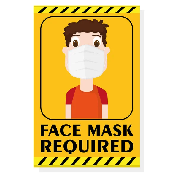 Máscara facial necessária cartaz —  Vetores de Stock