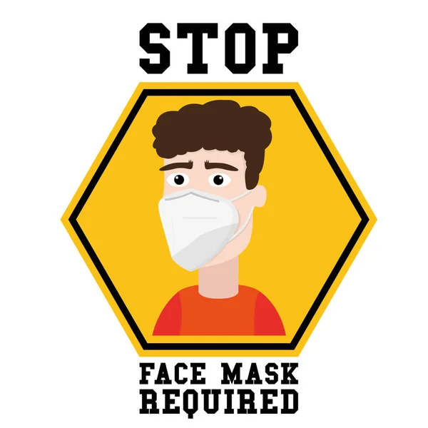 Máscara facial necessária cartaz —  Vetores de Stock