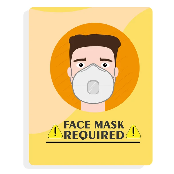 Masque facial requis affiche — Image vectorielle