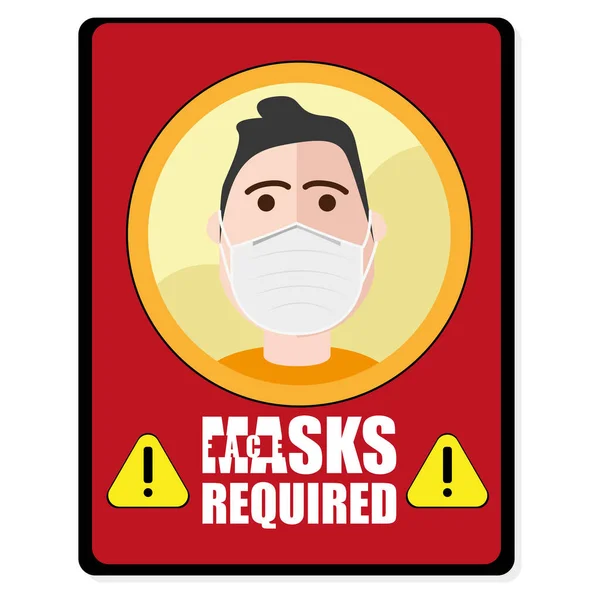 Face mask required poster — Stock Vector
