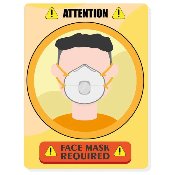Máscara facial necessária cartaz —  Vetores de Stock
