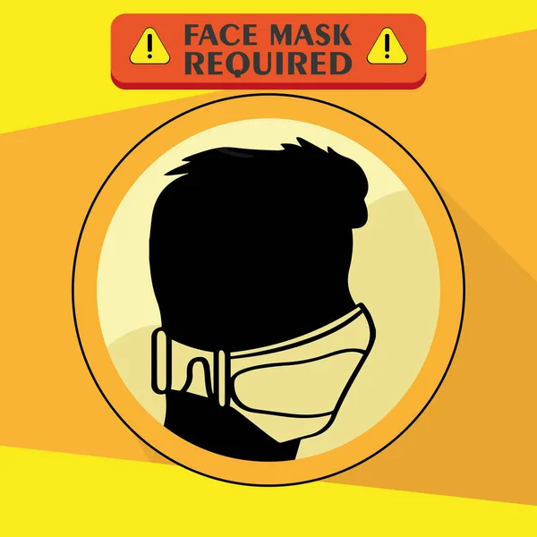 Máscara facial necessária cartaz —  Vetores de Stock