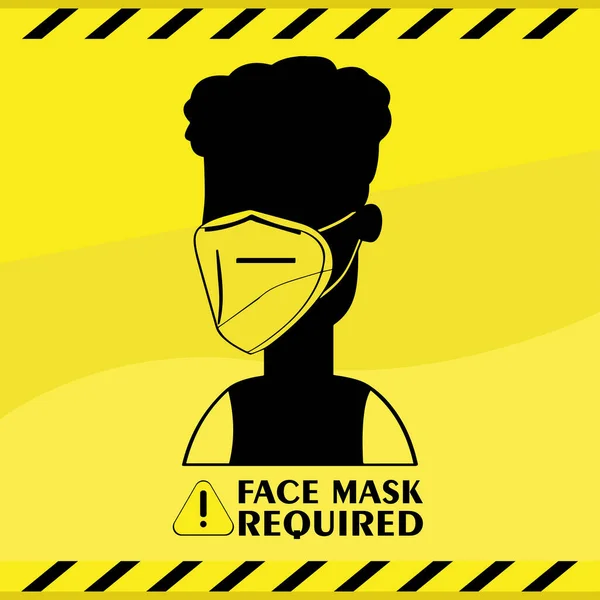 Masque facial requis affiche — Image vectorielle