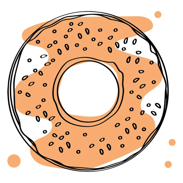 İzole edilmiş donut simgesi — Stok Vektör