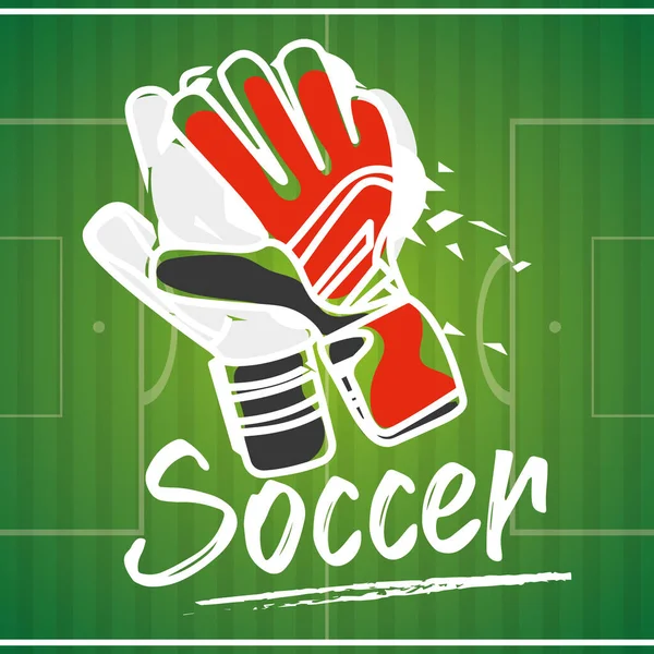 Soccer goalkeeper gloves — Stock Vector