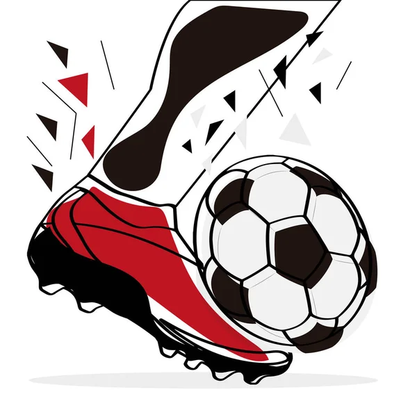 Soccer ball and shoe — Stock Vector