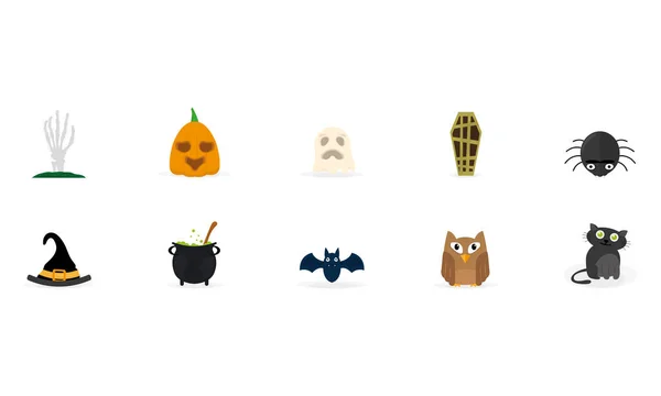 Conjunto de iconos de Halloween — Archivo Imágenes Vectoriales