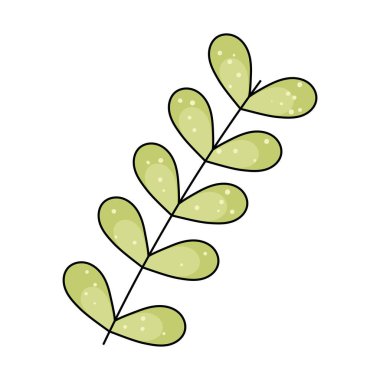 İzole edilmiş renkli yaprak taslak ikonu Vektör illüstrasyonuName