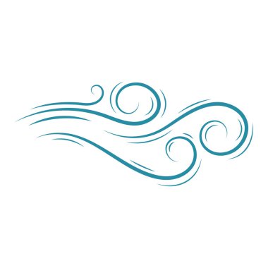 Rüzgâr hareketini temsil eden dekoratif girdap çizgisi Vektör illüstrasyonu