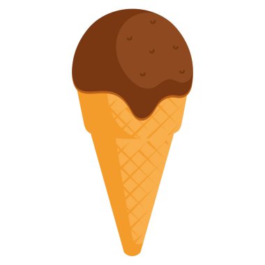 Külahta çikolata kepçesi. Vektör illüstrasyonu