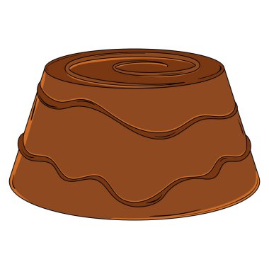 Yuvarlak katmanlı çikolata şekeri ve kubbe şeklinde kıvrımlar. Vektör illüstrasyonu