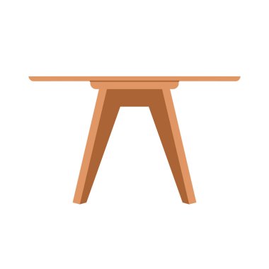 Modern iç mekanlar için basit ahşap masa tasarımı, temiz ve minimalist bir tasarım. Vektör çizimi