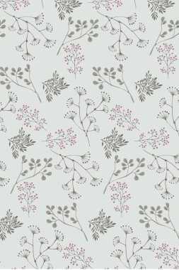 Hassas çiçek buketi vektörü pürüzsüz desen