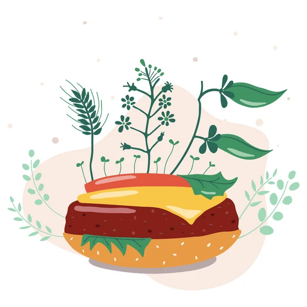 Concepto de carne vegetal. — Vector de stock