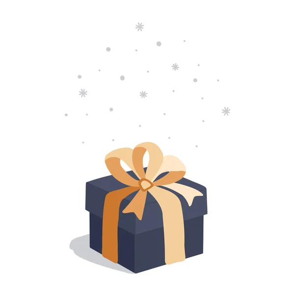Eine Schachtel mit einem Geschenk auf weißem Hintergrund. — Stockvektor