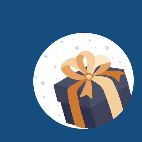 Eine Schachtel mit einem Geschenk auf weißem und klassisch blauem Hintergrund. — Stockvektor