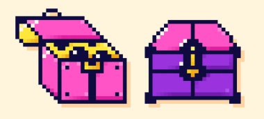 Piksel resim oyunu hazine sandığı rengi. 