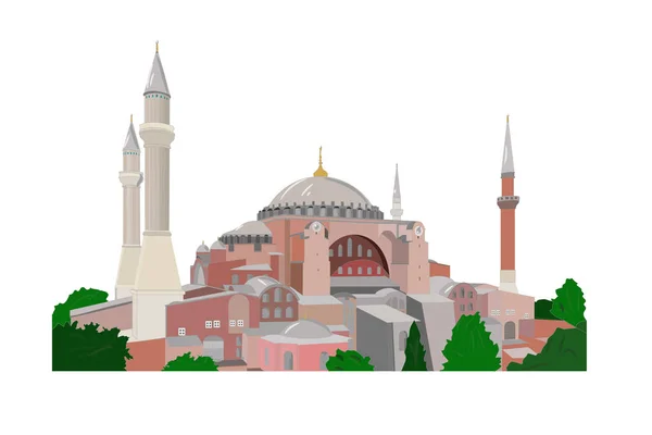 Hagia Sophia Una Delle Meraviglie Architettoniche Storiche Che Ancora Rimane — Vettoriale Stock